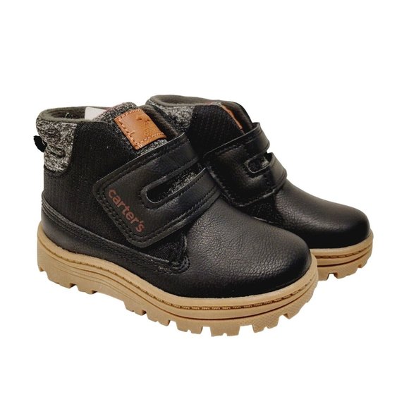 Carter's Shoes Nwt Toddler Youth Boy Carters Kelso Black Strap Slip